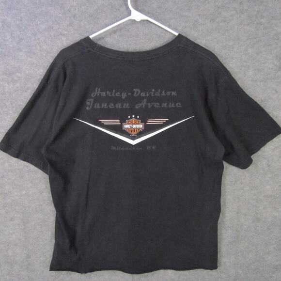 Harley-Davidson Shirt Mens Large Black Tribal Graphic Juneau Avenue Milwaukee - Picture 7 of 8